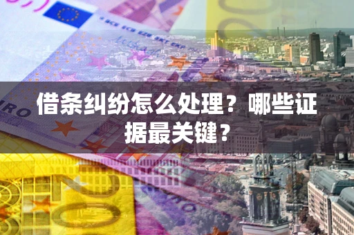 北京借条纠纷怎么处理？哪些证据最关键？